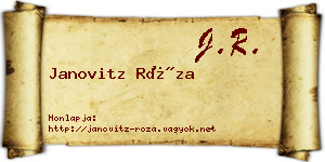 Janovitz Róza névjegykártya